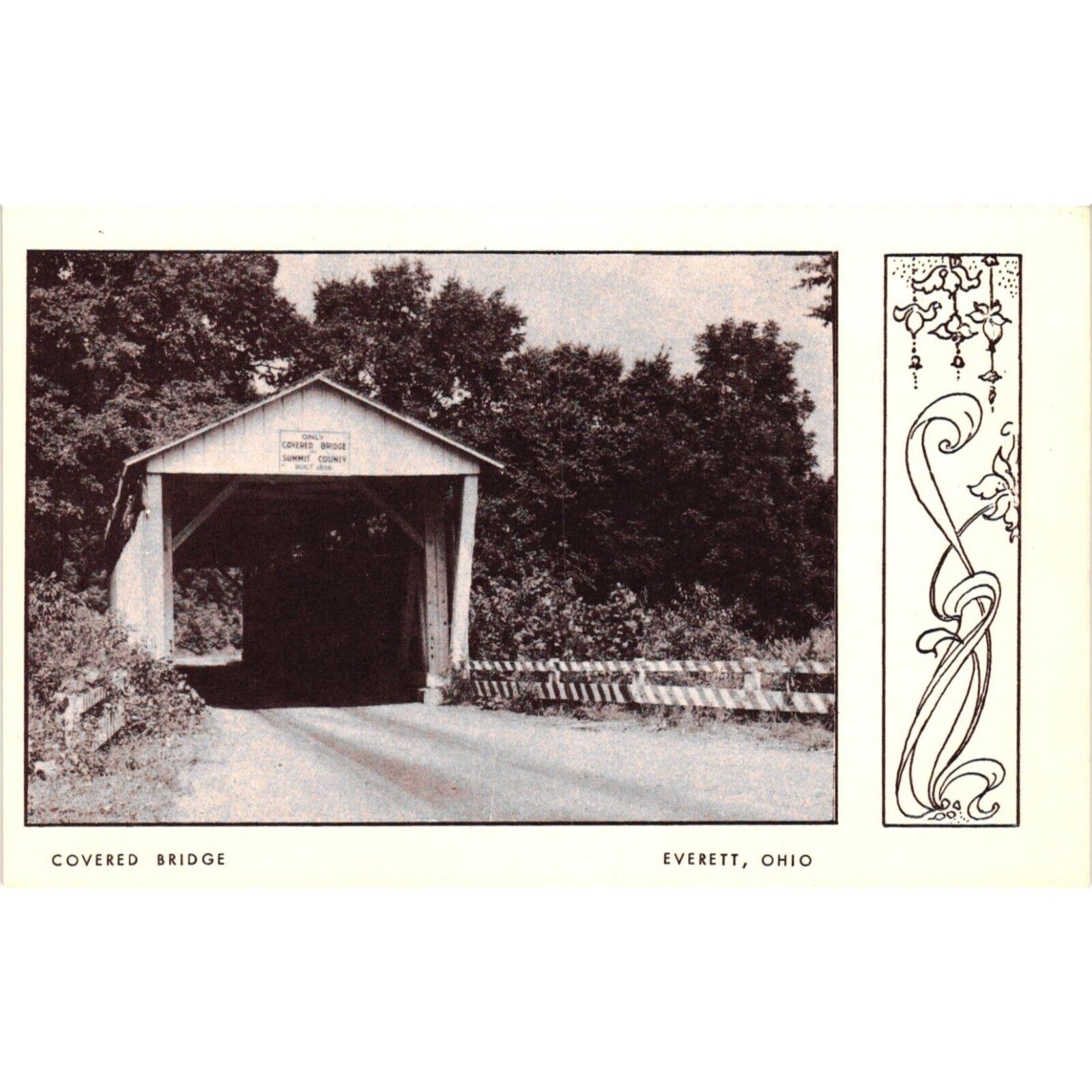 Ohio Everett Covered Bridge Postcards Summit County Travel Souvenir Unposted