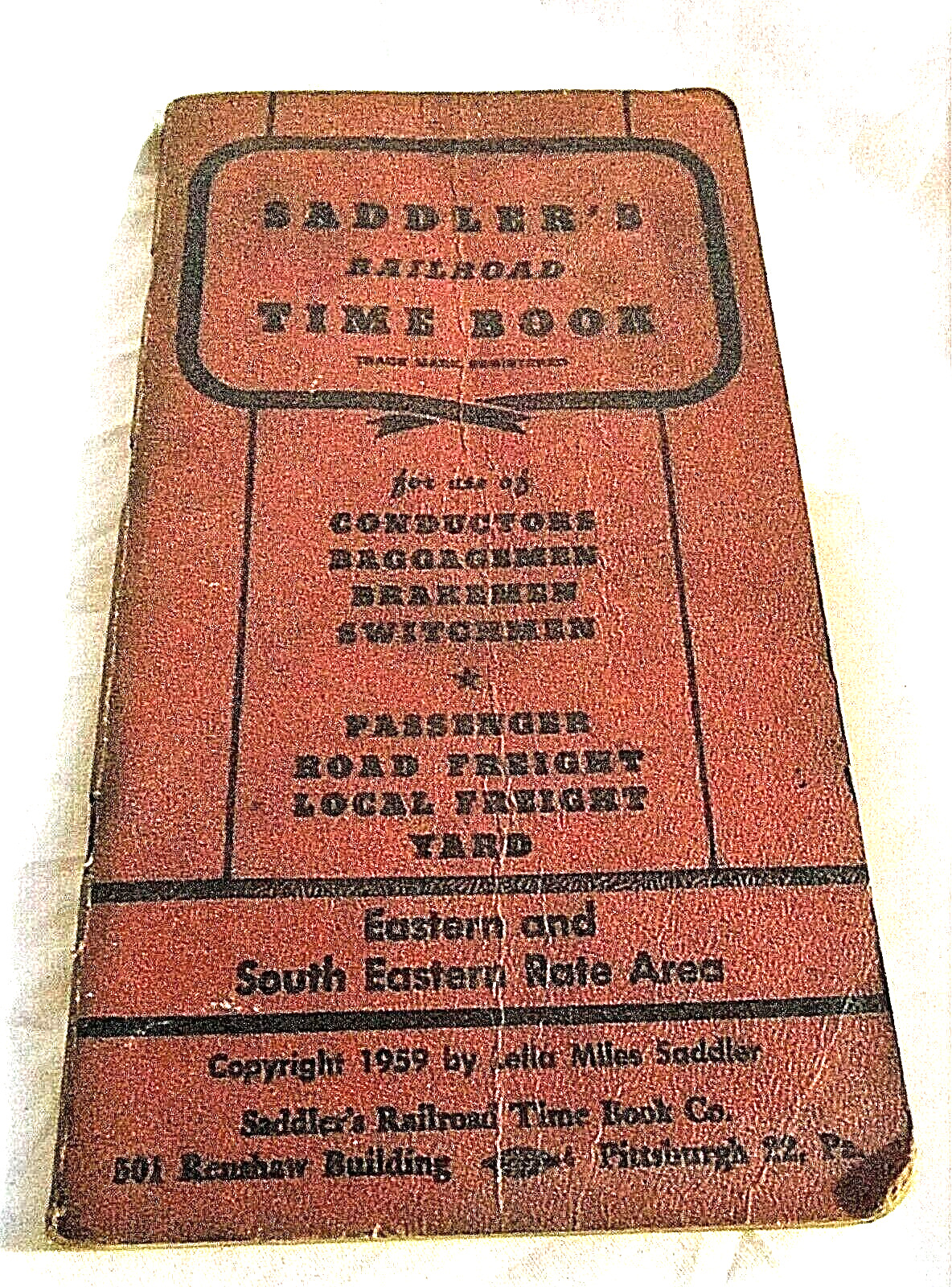 Saddler\'s Railroad  timetable 1959 Eastern and South eastern Rate area manual
