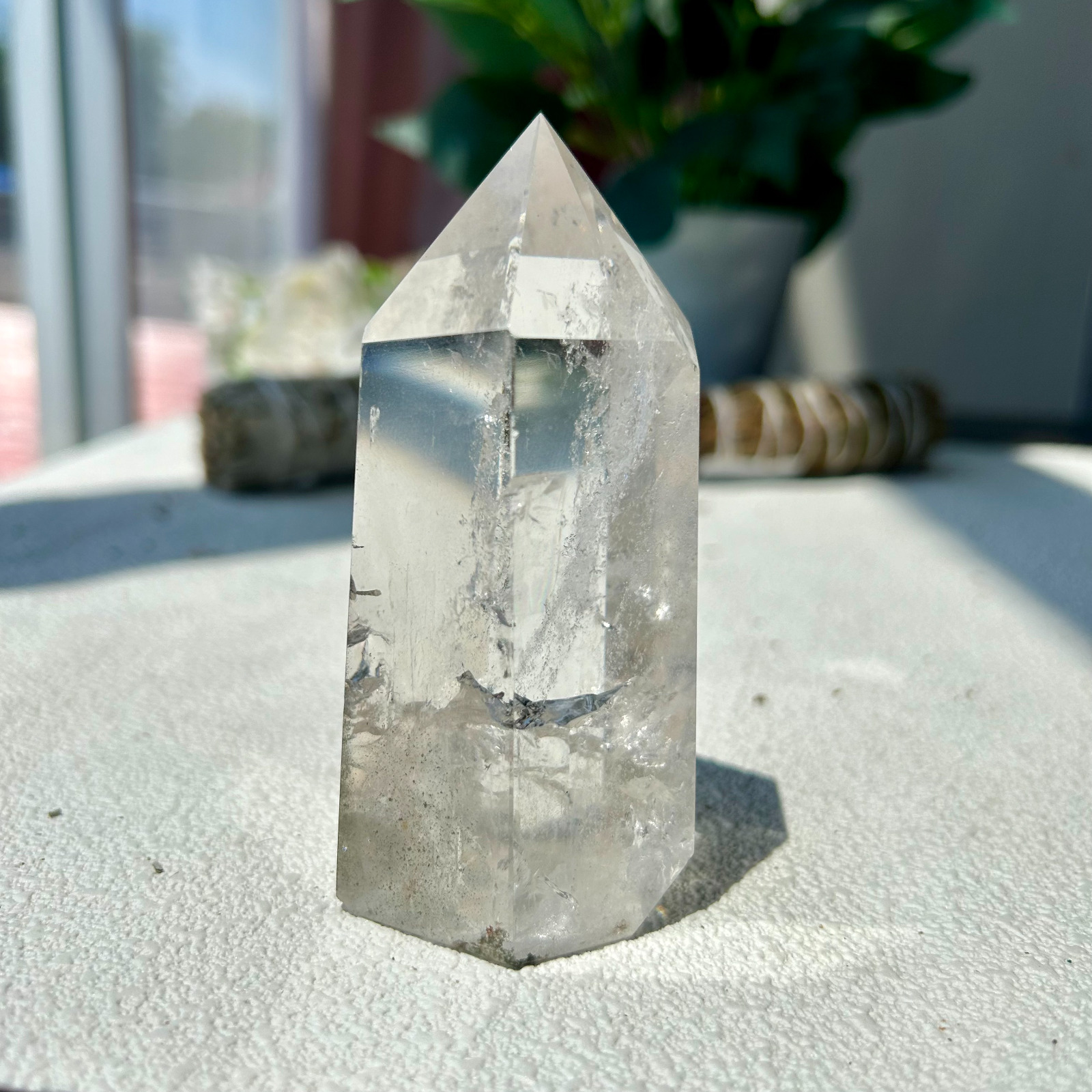 260G Natural Clear Quartz Crystal Energy Tower Point Reiki Healing 5th