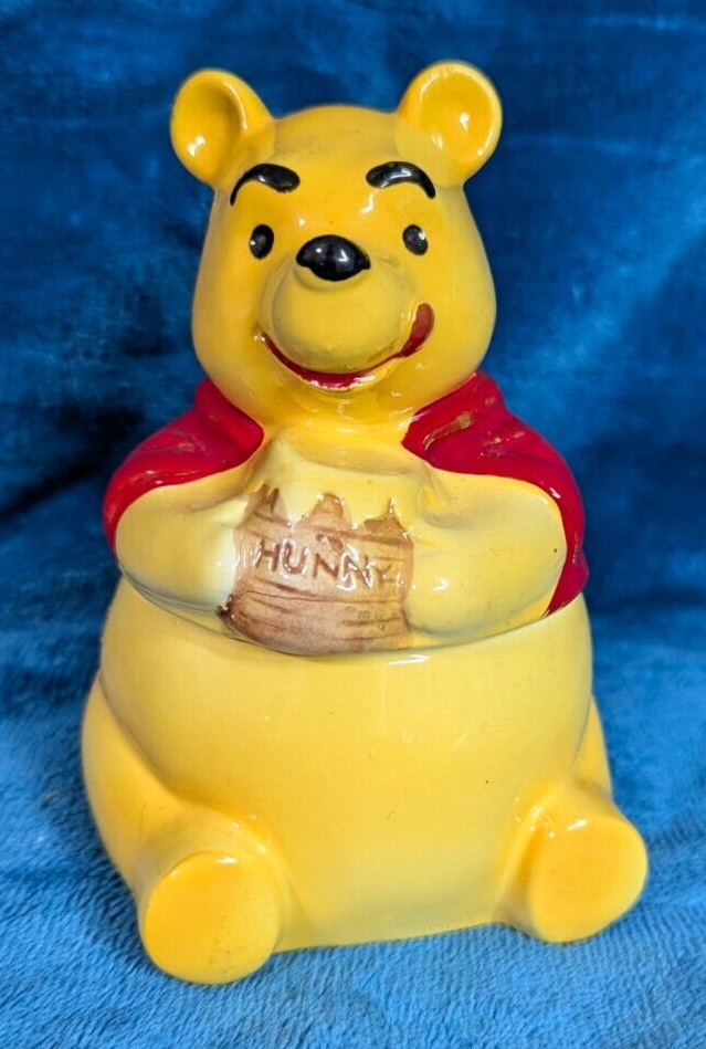Vintage 1960’s Walt Disney Winnie The Pooh Ceramic Honey Sugar Jar with Spoon