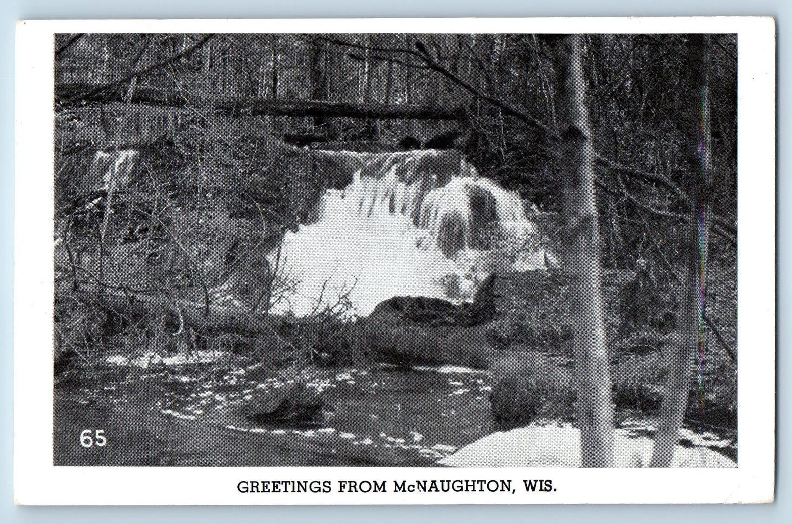 c1905 Greetings From McNaughton River Falls Wisconsin WI Correspondence Postcard