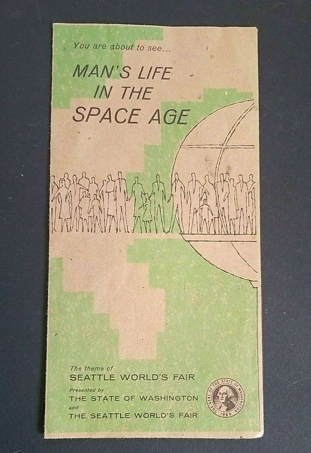 1962 Seattle World\'s Fair Vintage Brochure Man\'s Life In The Space Age 