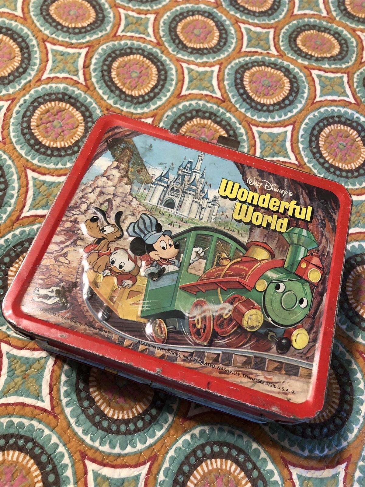 Vintage Walt Disney’s Wonderful World Metal Lunchbox & Mickey Donald Thermos