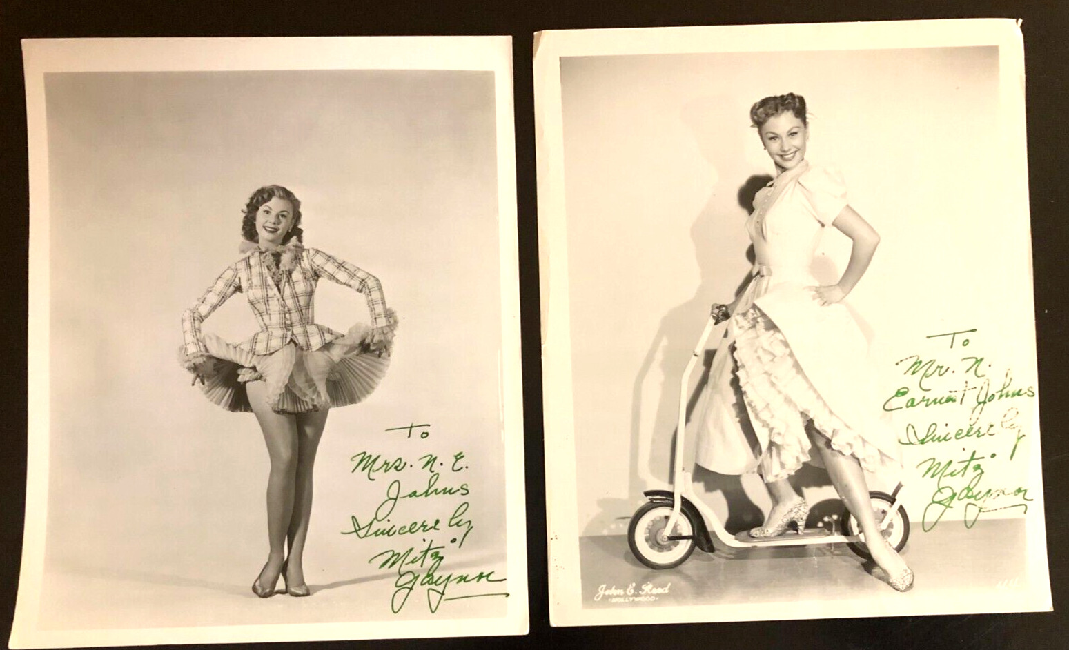 1950s MITZI GAYNOR AUTOGRAPHED PUBLICITY PHOTOS, ACTRESS, DANCER, SOUTH PACIFIC
