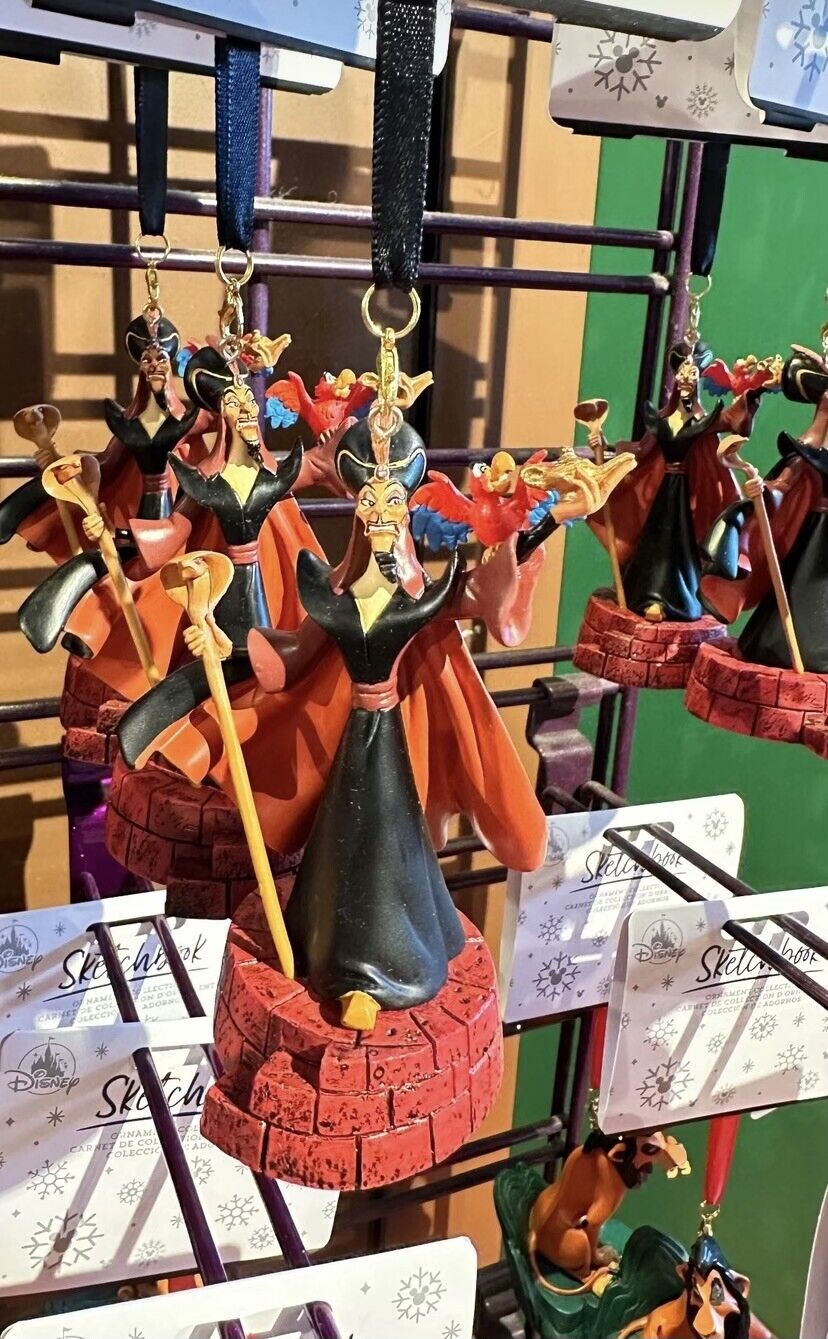 Disney Parks 2024 Sketchbook Christmas Ornament Villains Aladdin Jafar