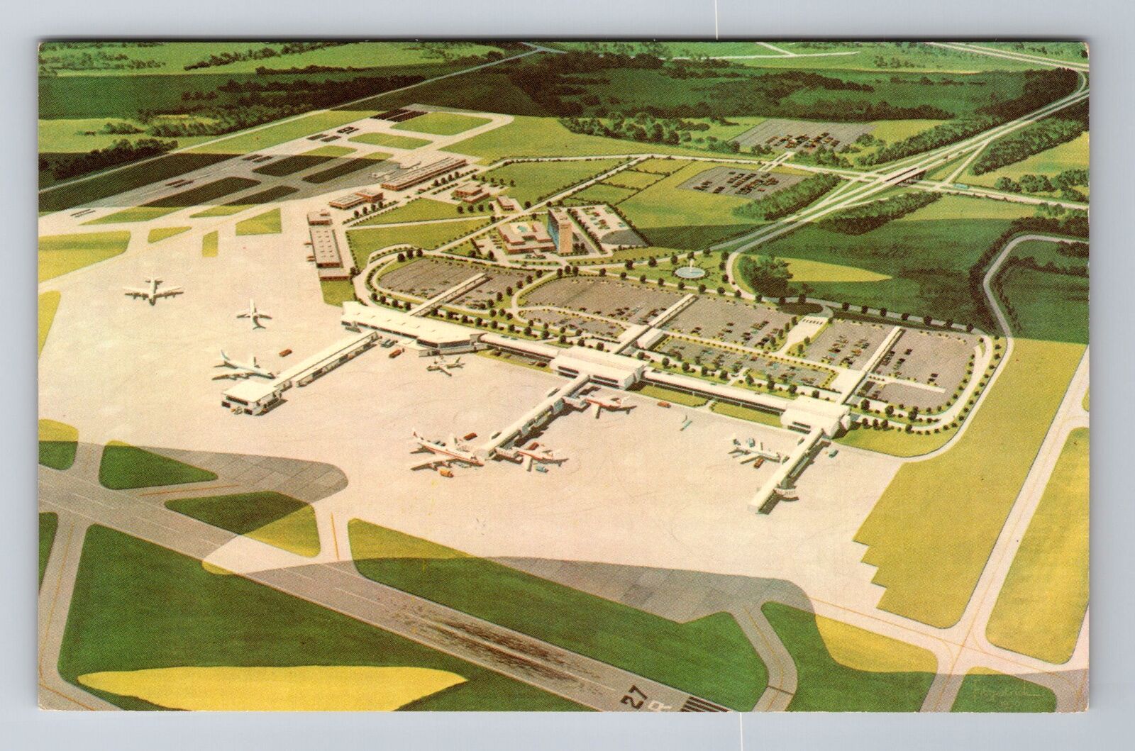 Cincinnati OH-Ohio, Greater Cincinnati Airport, Antique, Vintage Postcard