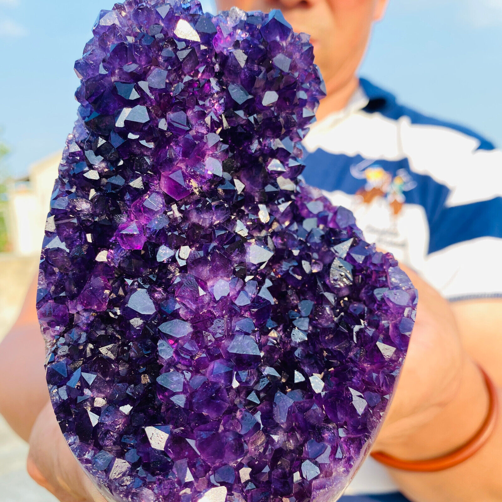 1025g Huge Natural amethyst Cluster purple Quartz Crystal Rare mineral Specimen