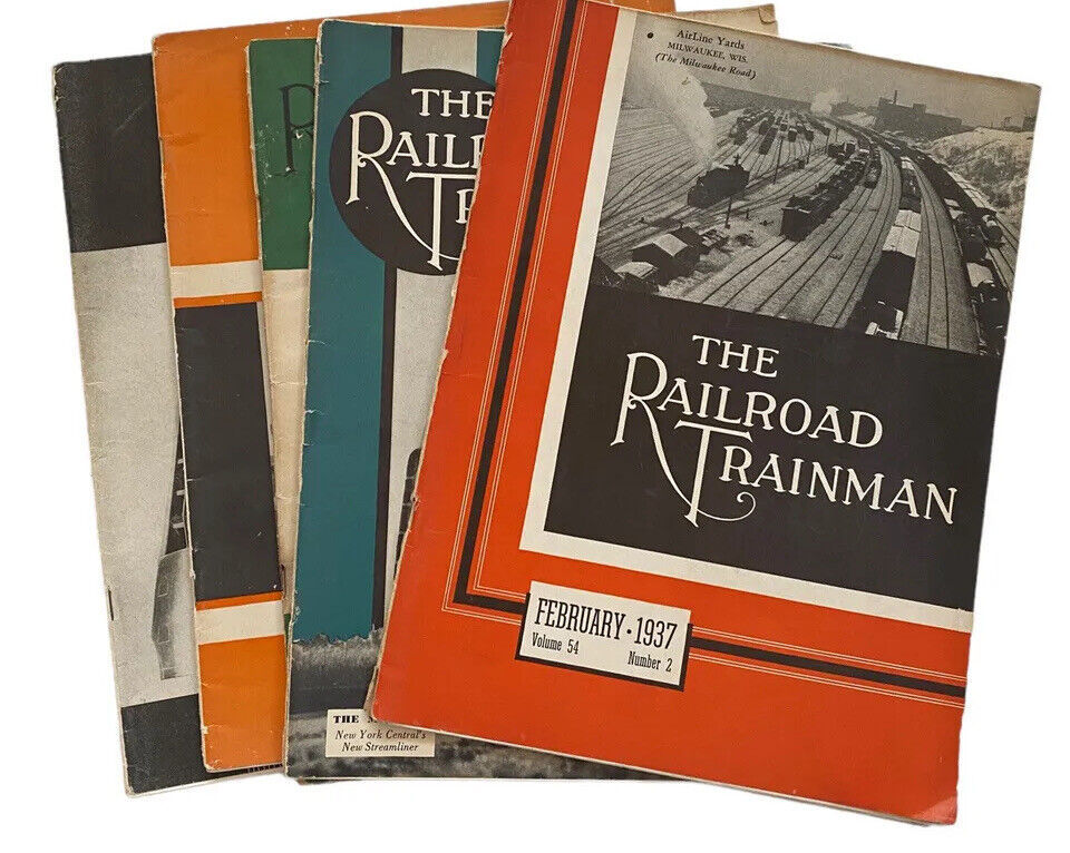 Vtg 1930s Railroad TrainMan magazine Lot Train locomotives 1937 Booklet Set