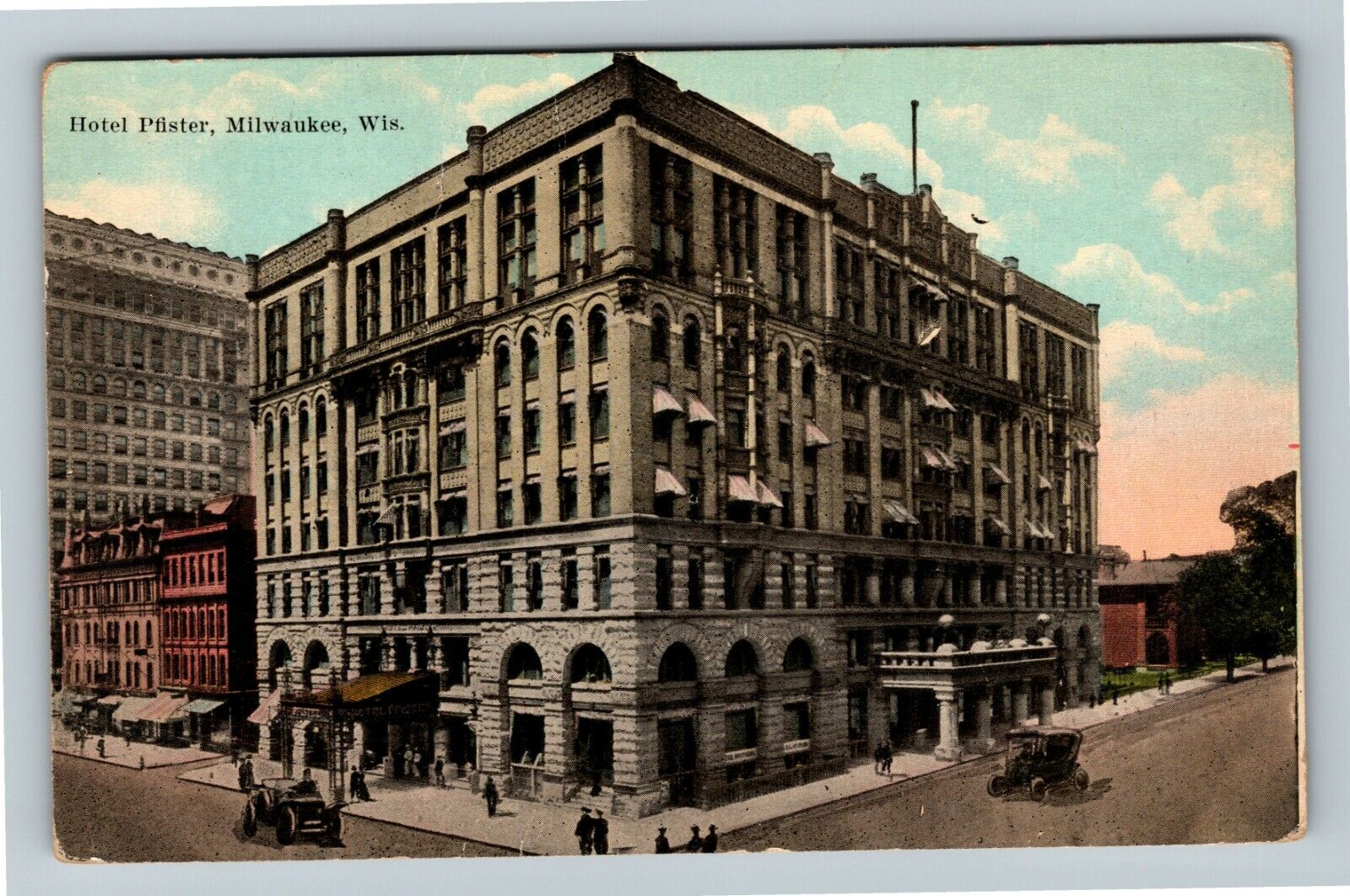 Milwaukee WI-Wisconsin, Hotel Ptister, Exterior, Vintage Postcard