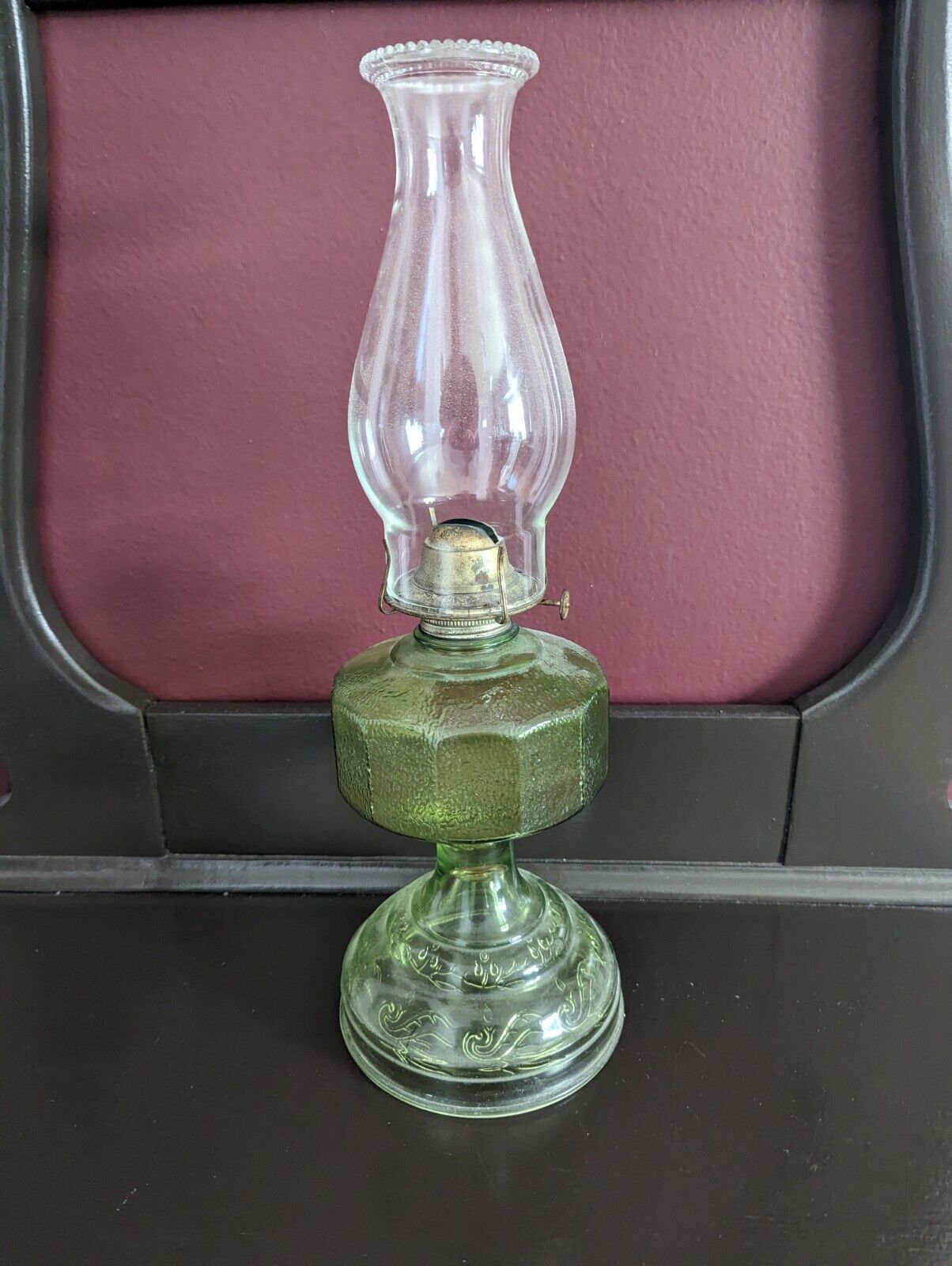 Vintage P&A Mfg Company Clear Glass Footed Kerosene Oil Lamp