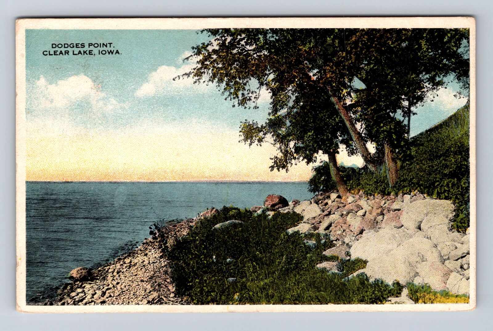 Clear Lake IA-Iowa, Dodges Point, Antique, Vintage c1917 Souvenir Postcard