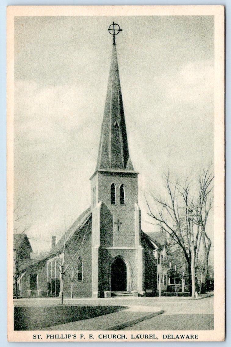 1940-50's LAUREL DELAWARE ST PHILLIP'S P. E. CHURCH ART PHOTO GREETING POSTCARD
