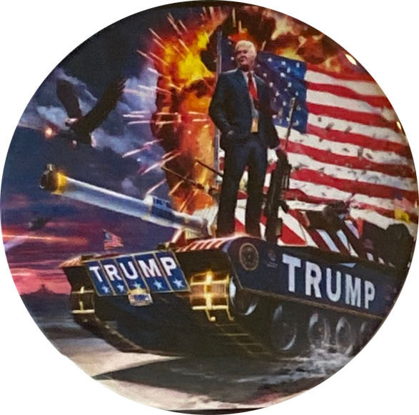 Trump 2024 buttons - Trump Flag Tank - Bulk Lot of 100 pins (2.25\