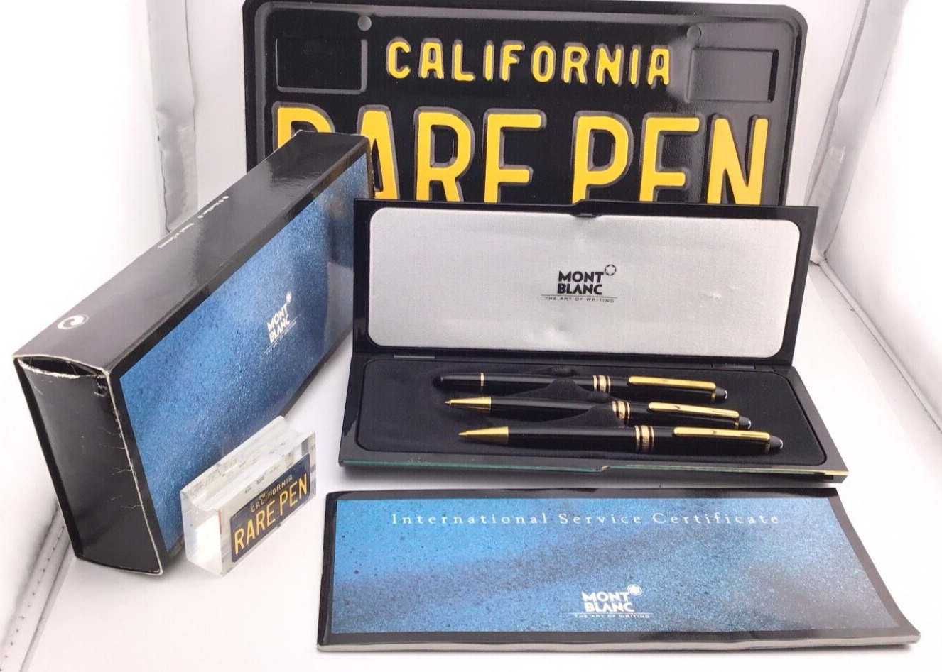 Vintage MONTBLANC 164 163 165 Rollerball pen Ballpoint Pencil 3pc set Boxed