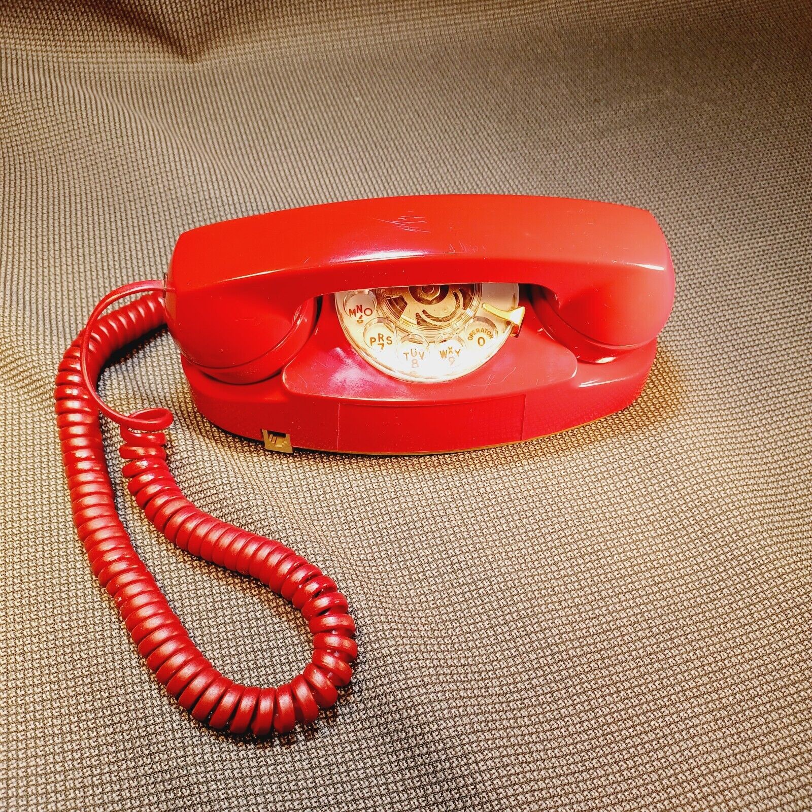 Vintage Red Western Electric  Princess Rotary Phone in Very Good Condition 702B