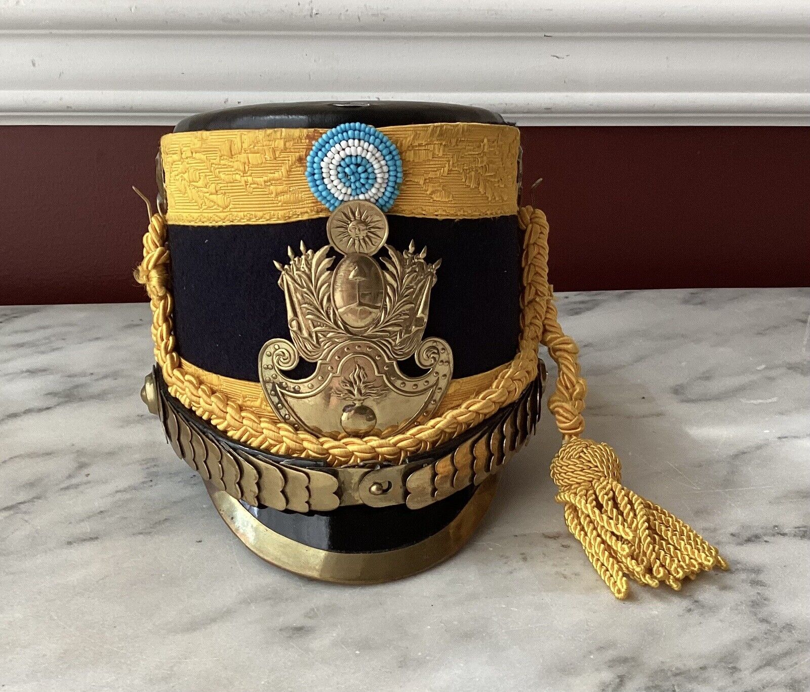 Vintage Argentinian Small Decorative Military Shako Hat (Provenance)