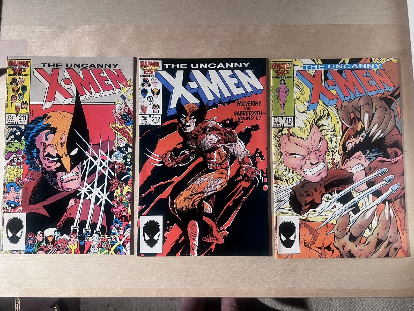 UNCANNY X-MEN #211 212 & 213 (1986 Marvel) 9.0 NM Mutant Massacre1st Marauders