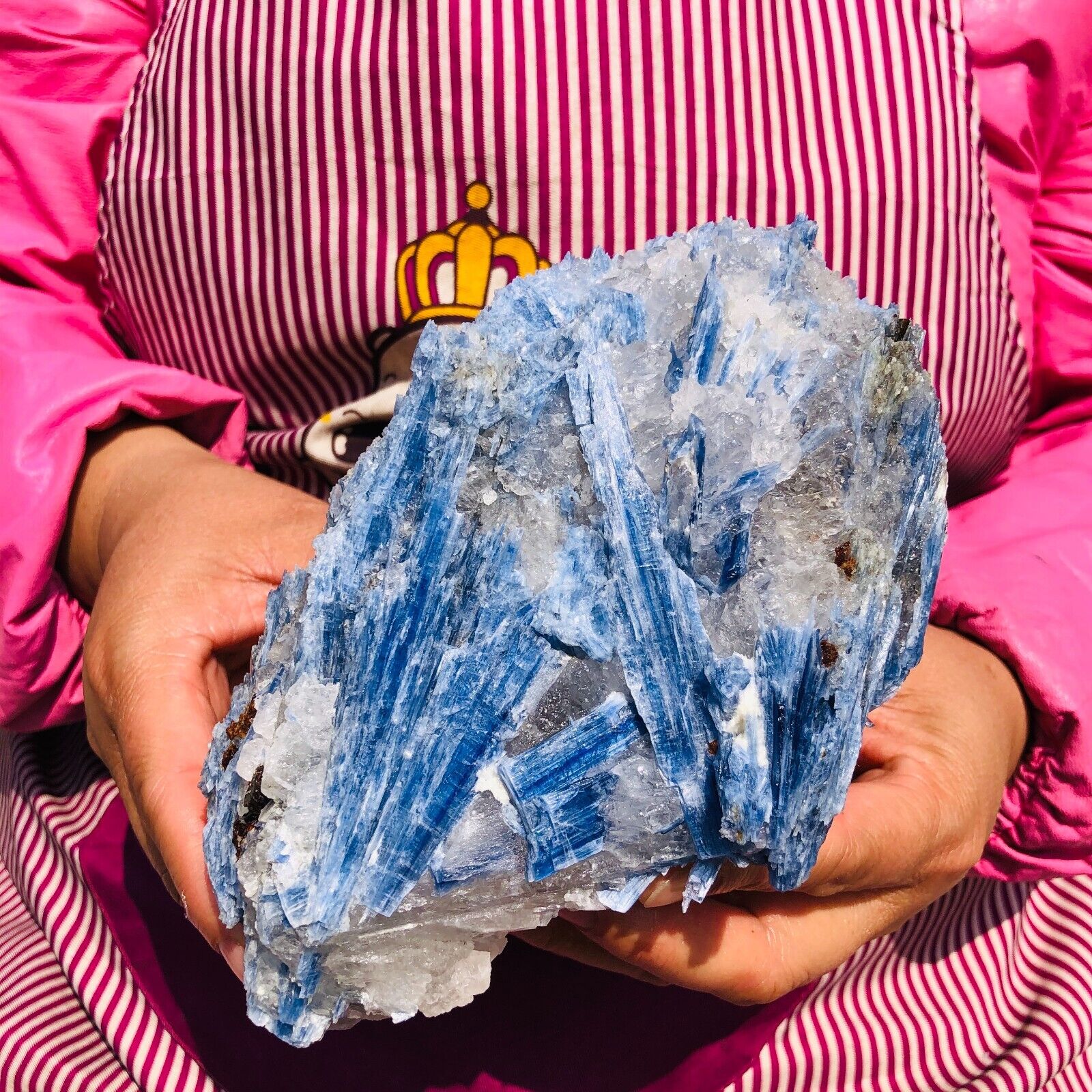 4.2LB Rare Natural beautiful Blue KYANITE With Quartz Crystal Specimen Rough