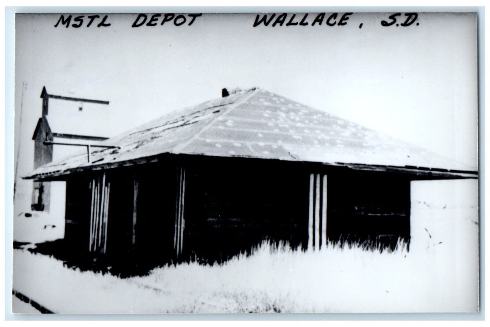 c1960 MSTL Depot Wallace South Dakota SD Train Depot Station RPPC Photo Postcard