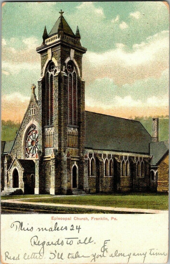 1906. FRANKLIN, PA. EPISCOPAL CHURCH. POSTCARD.