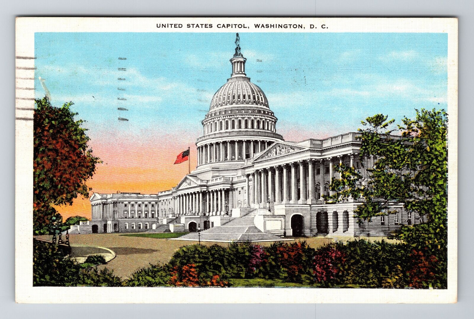 Washington D.C-United States Capitol from Garden, Vintage Postcard