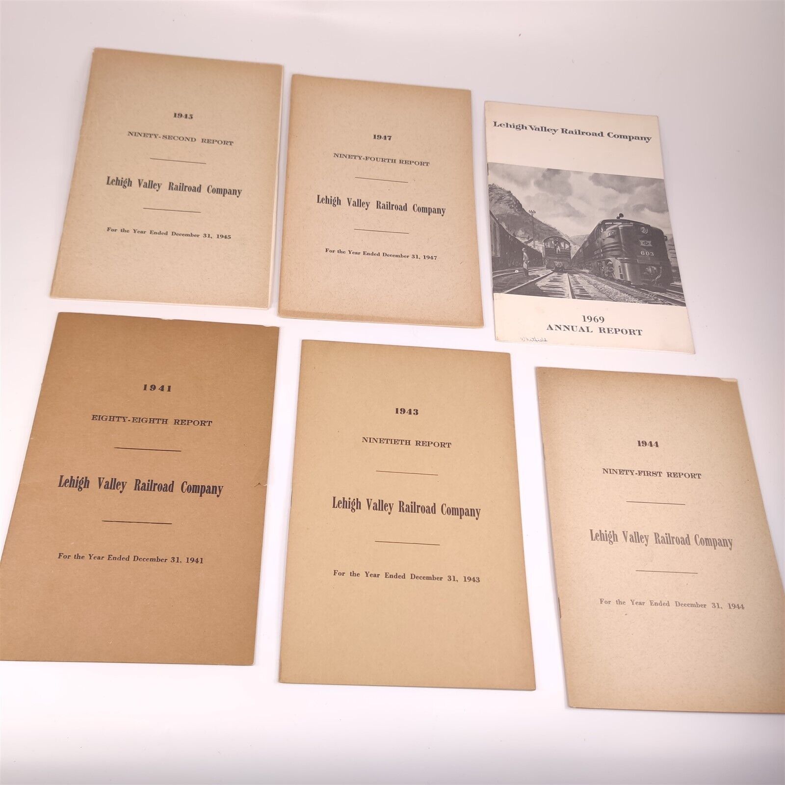 ✅ Lot 6 Lehigh Valley Railroad Annual Report 1941 1943 1944 1945 1947 1969