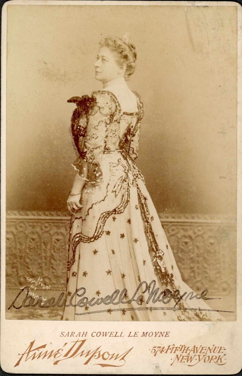 SARAH COWELL LeMOYNE SIGNED Aimé Dupont Cabinet Card