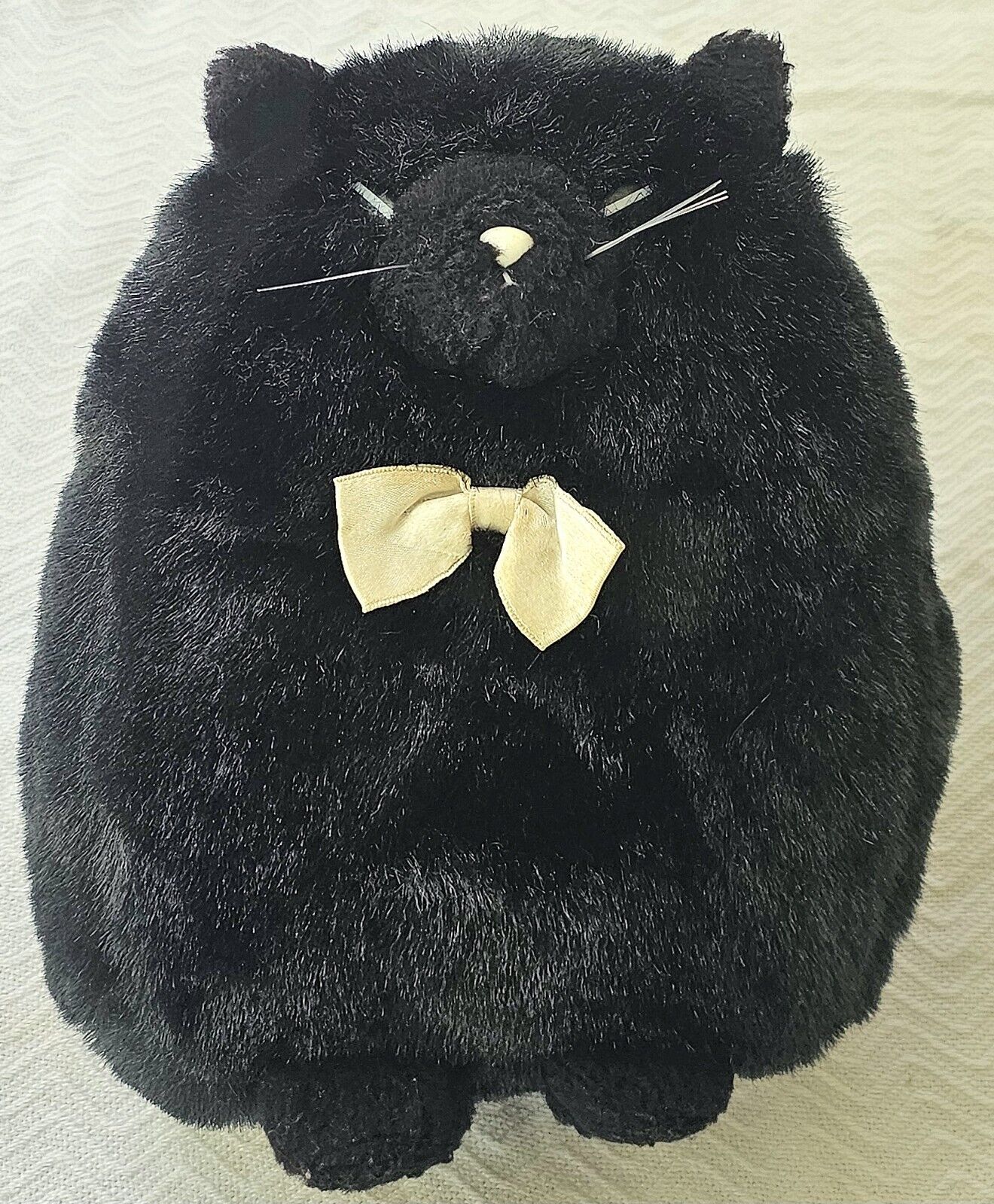 Vintage R Dakin & Co XL Black Cat w/Bow Tie Halloween Japan 1980 