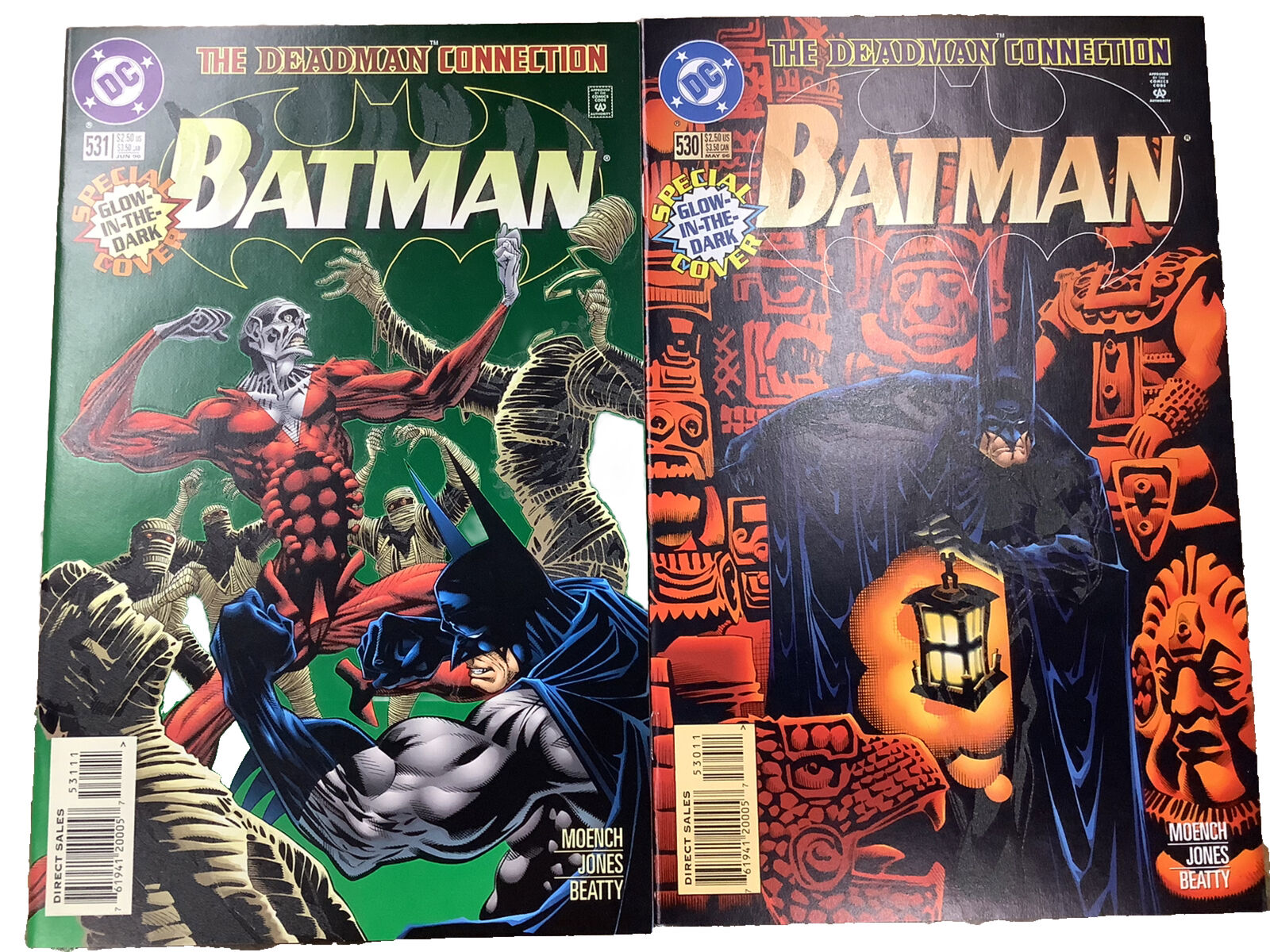 Batman #530 #531 DC 1996 Comics Special Glow In The Dark Covers
