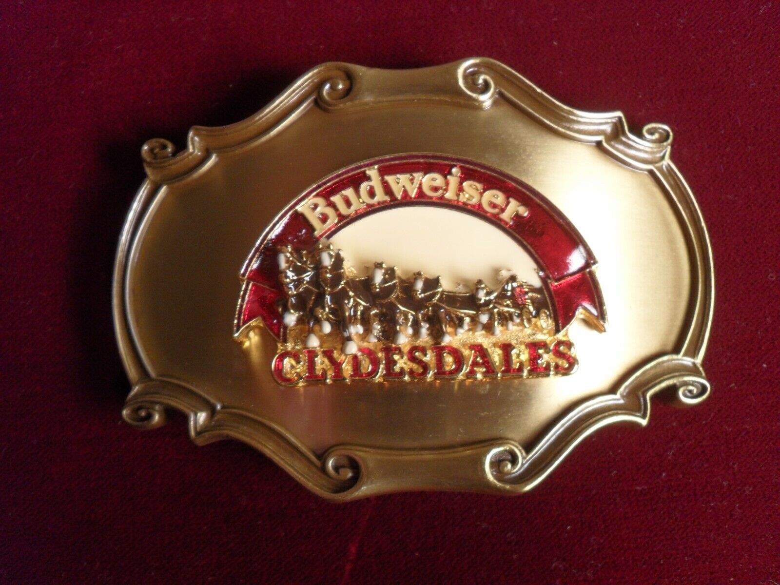Budweiser Clydesdale 3-D Sculptured Belt Buckle From 1978 But NEW Salesman Sampl