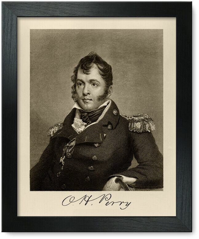 Framed Print: Perry, Oliver Hazard. Commodore, U.S.N. Engraved Portrait, 1917