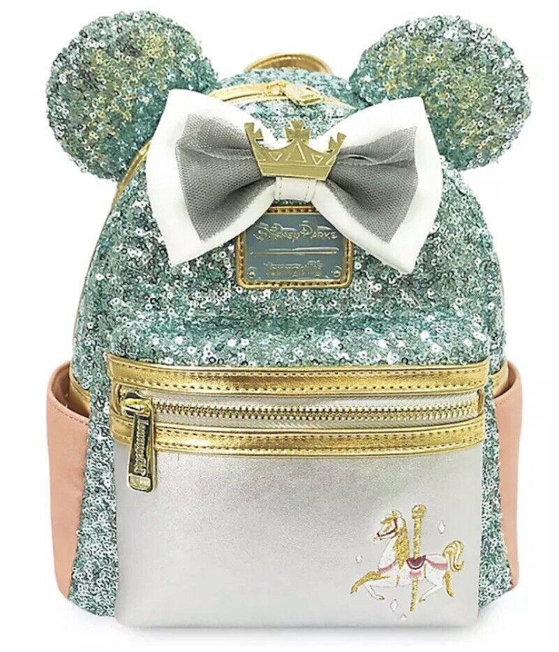 Loungefly Disney King Arthur’s Carousel Sequin Mini Backpack And Minnie Ears