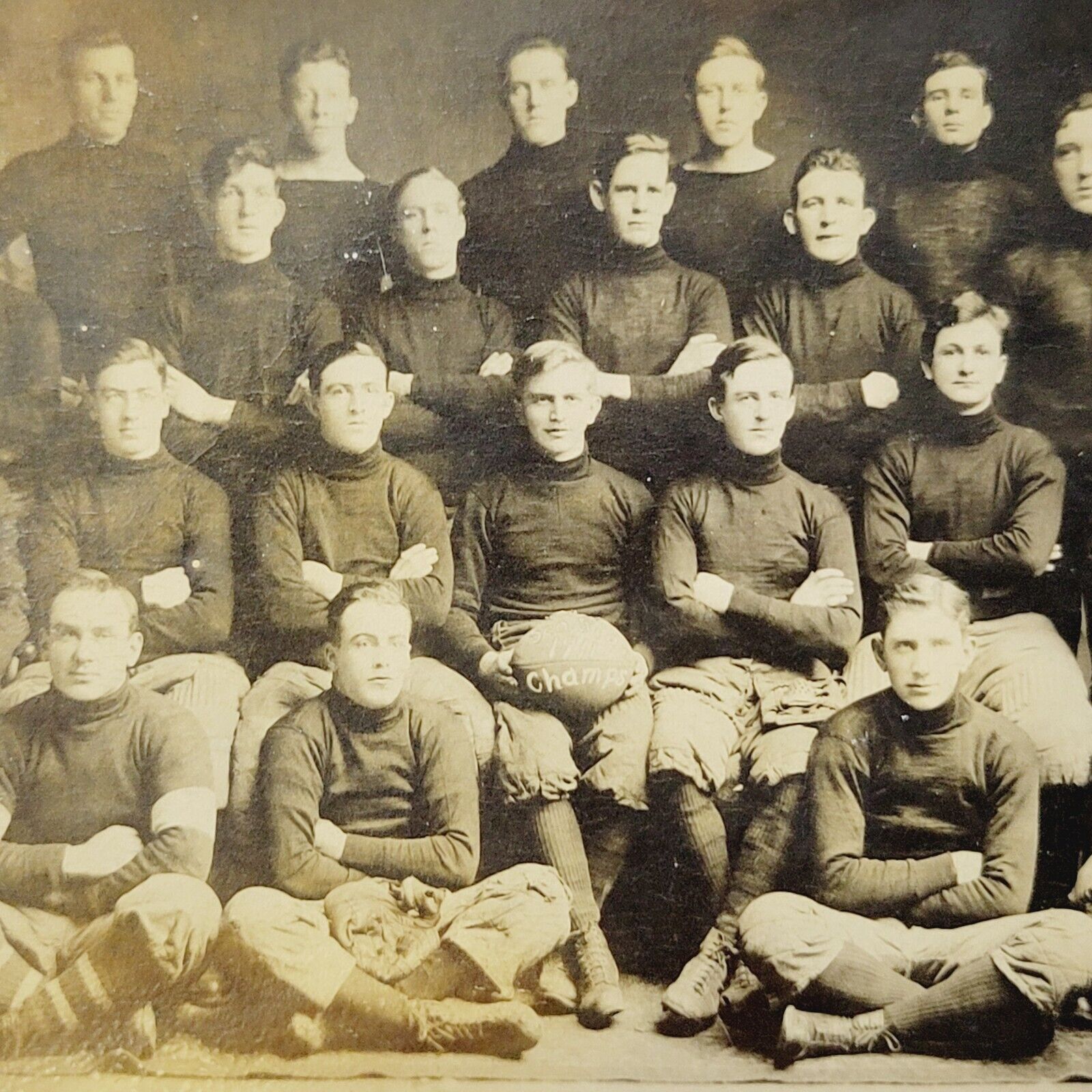 1911 Bridgeport Connecticut Seaside Park Champions Football Team Sports Postcard
