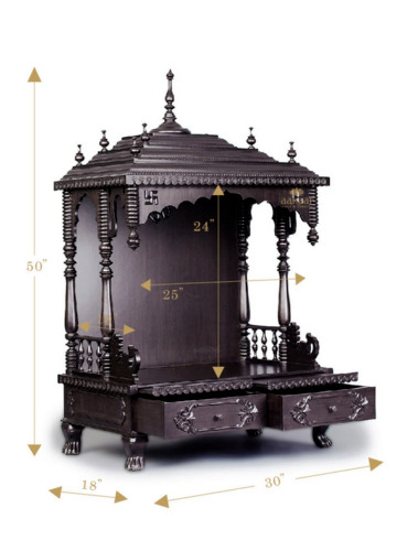 Large Folding Wooden Teakwood Temple Pooja mandir Puja Temple Alters Mandir Gift