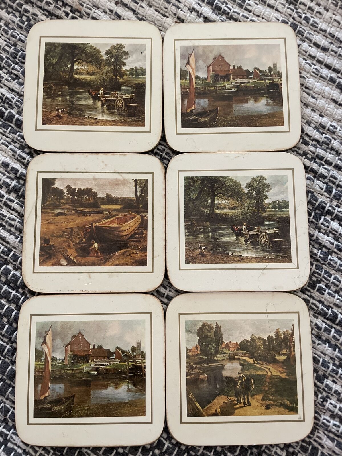 Vintage Clover Leaf English Countryside (6 Coasters, Made in United Kingdom)