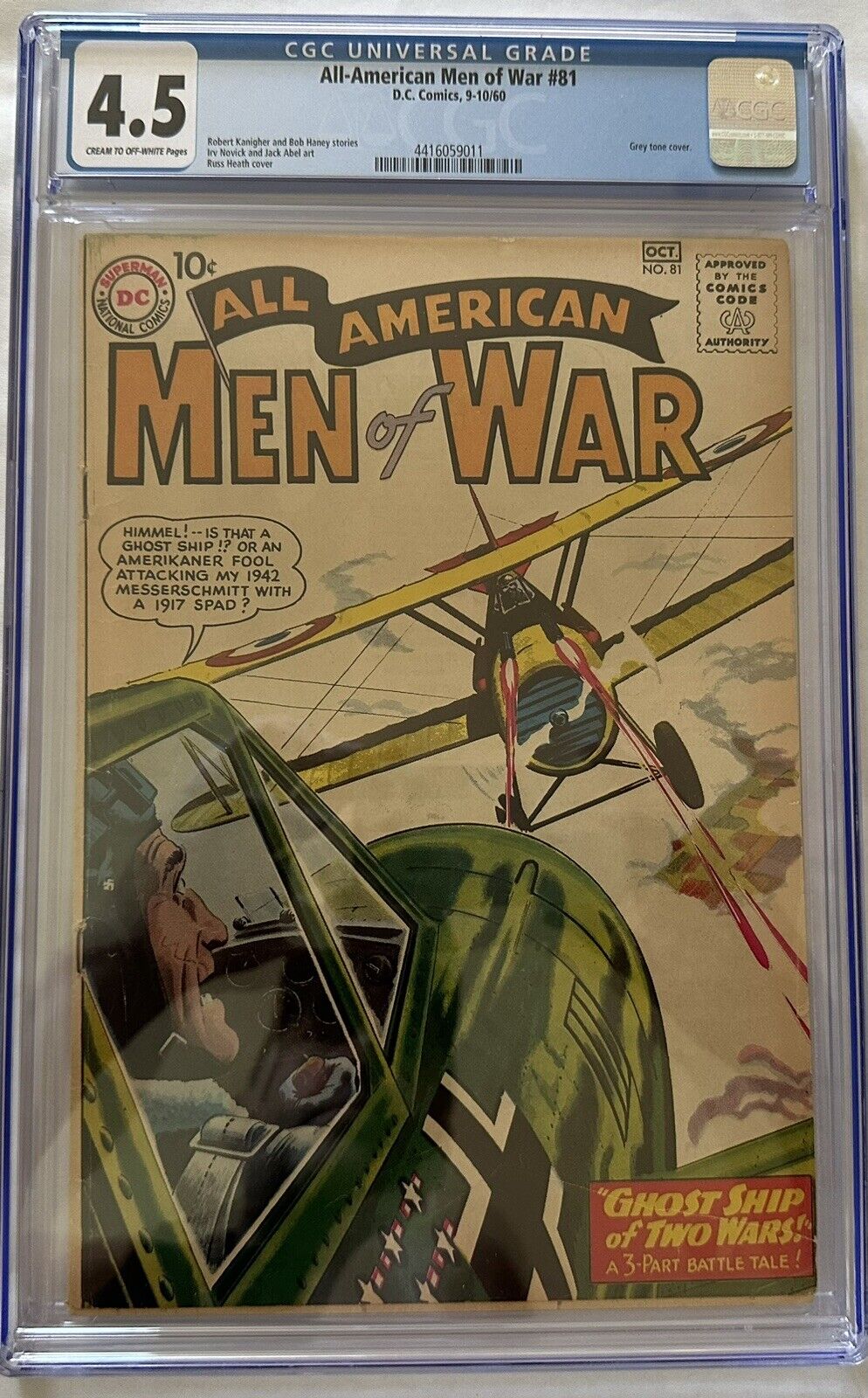 All American Men of War #81 - Ghost Ship of Two Wars (DC,1960) CGC 4.5