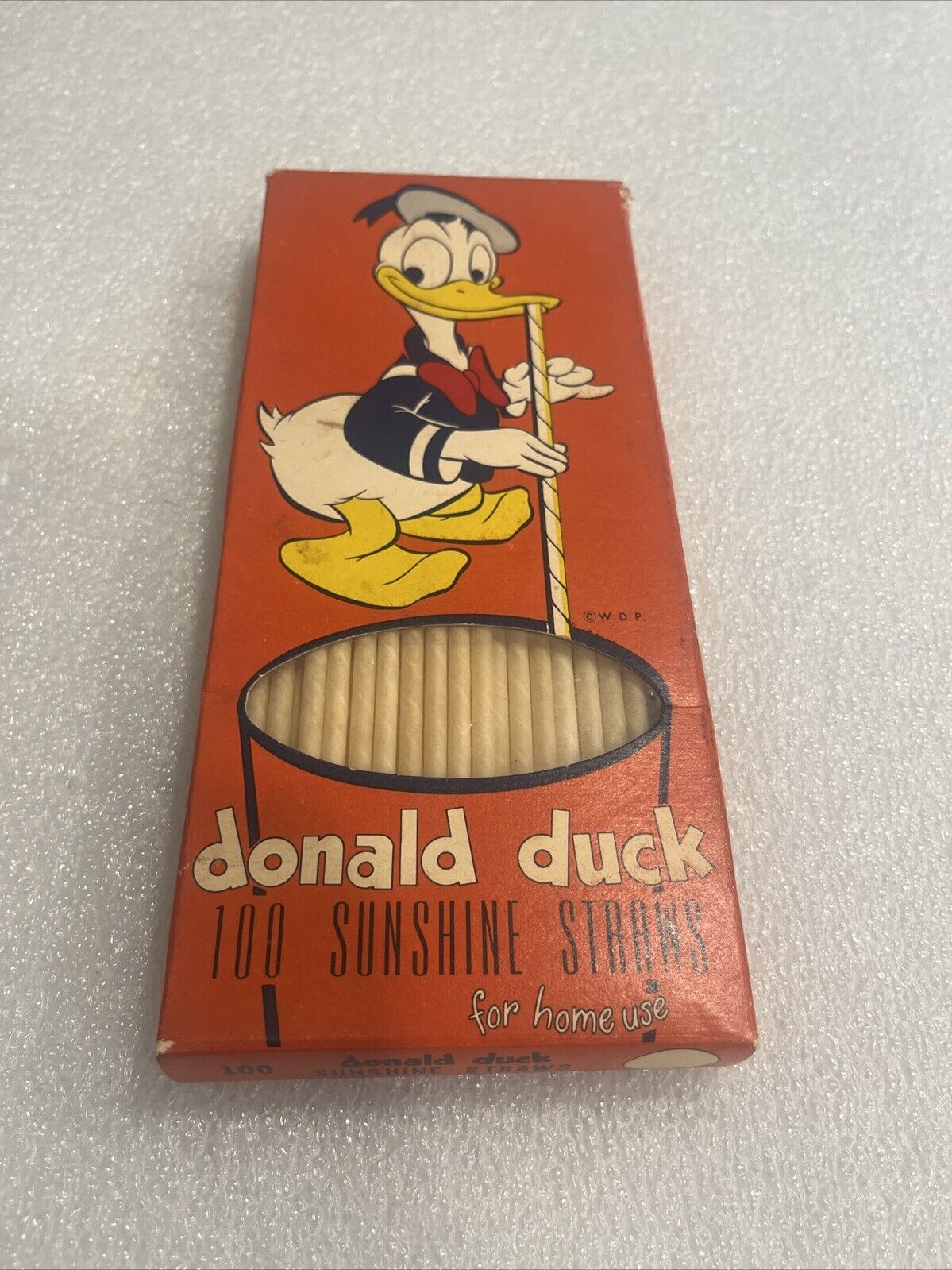 Rare & Vintage Box of Donald Duck Straws ~ Circa 1950's ~