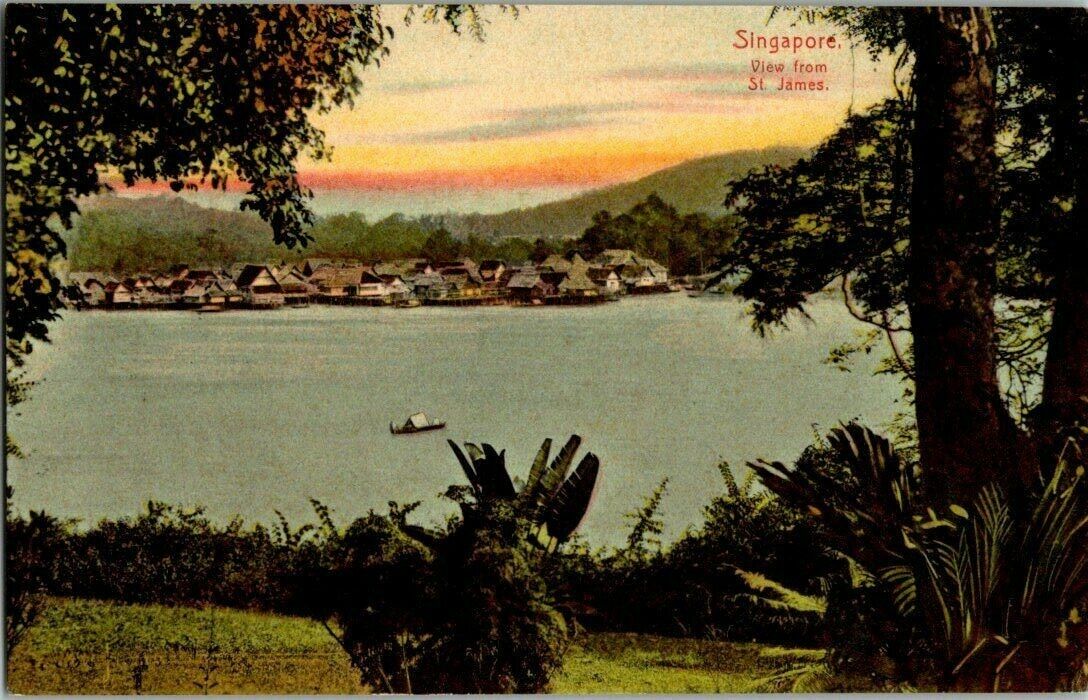 1910. SINGAPORE, VIEW FROM ST. JAMES. POSTCARD TM9