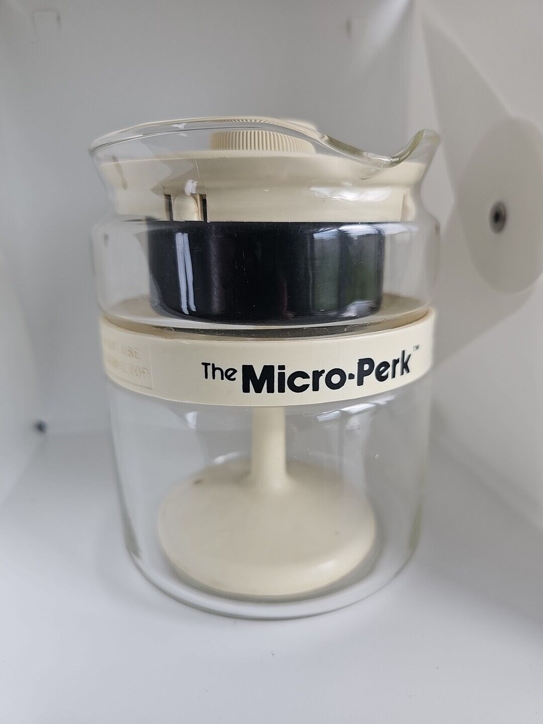 Vintage Gemco The Micro-Perk Microwave Coffee Percolator Beige 7 In