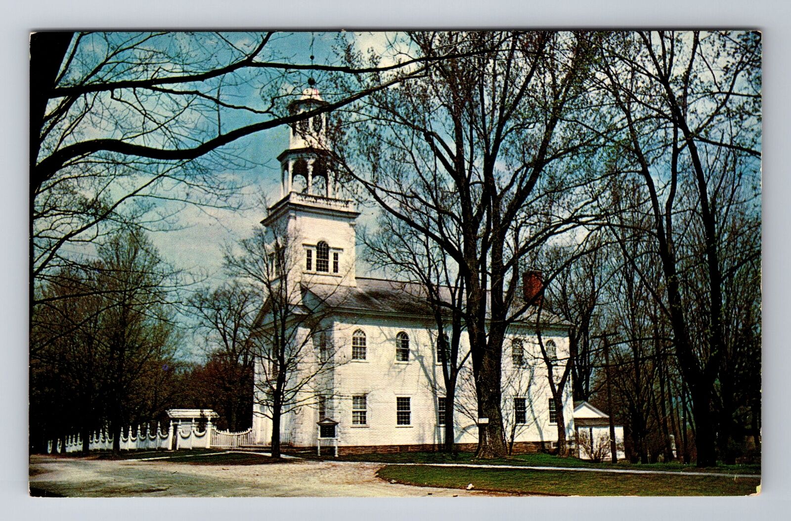 Old Bennington VT-Vermont, Historic Old First Church, Antique Vintage Postcard