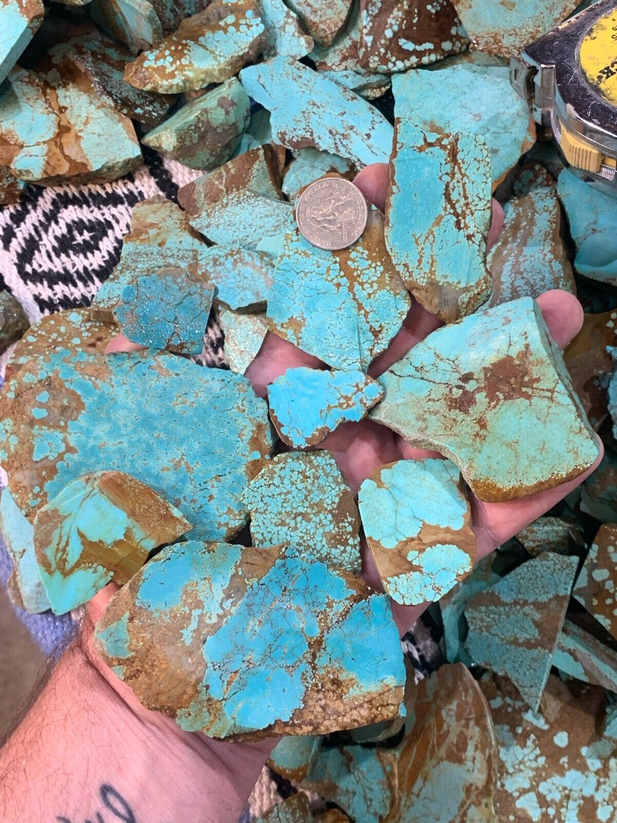 PREMIUM NV#8. Double Stabilized. Fat Turquoise Slabs No crumble Best 10 LBS