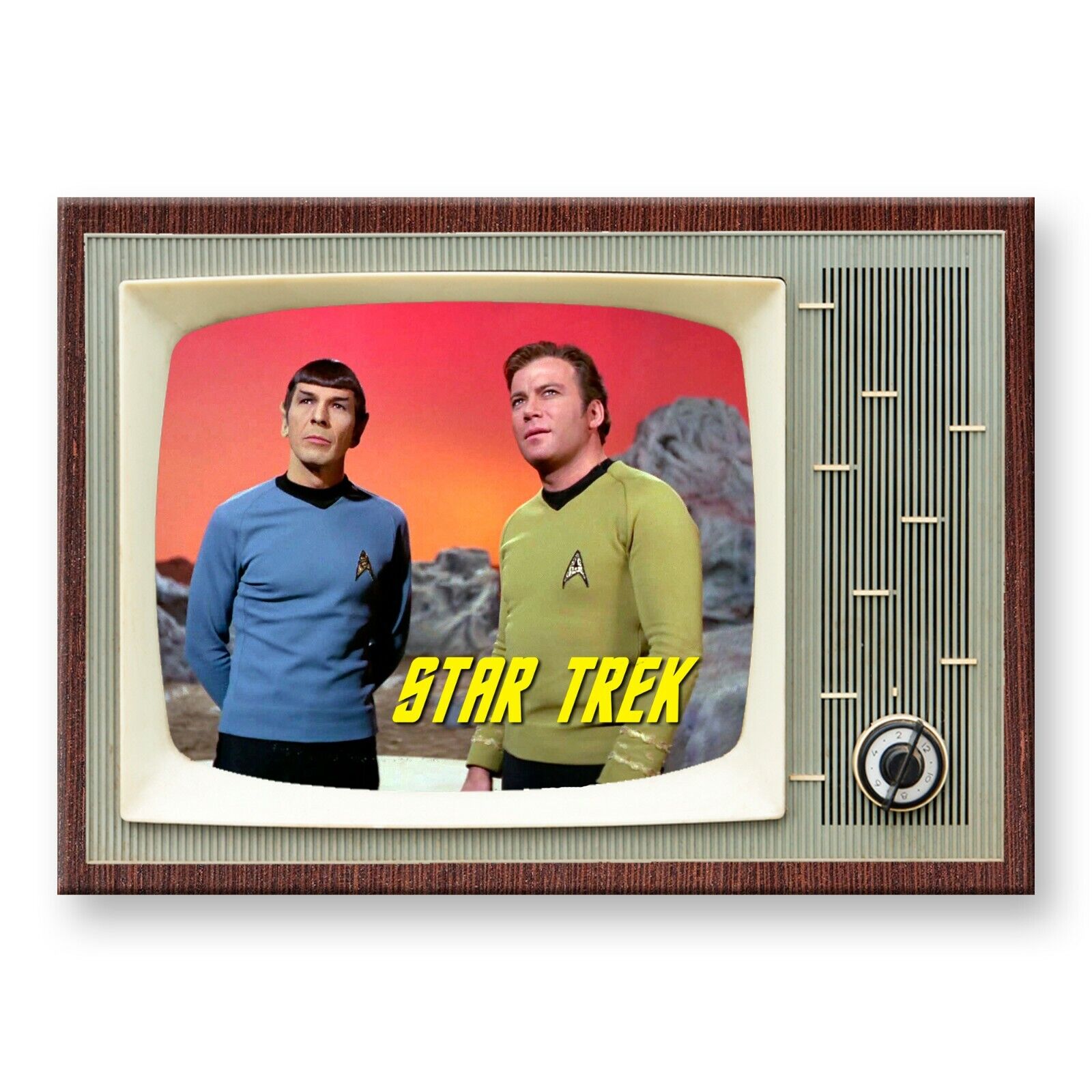 STAR TREK TV Show Classic Retro TV 3.5 inches x 2.5 inches FRIDGE MAGNET