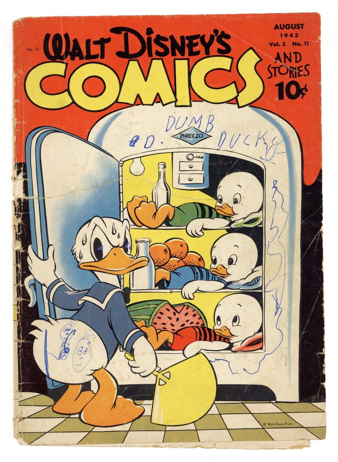 Walt Disney's Comics and Stories #35 Cover Only 0.0 1943