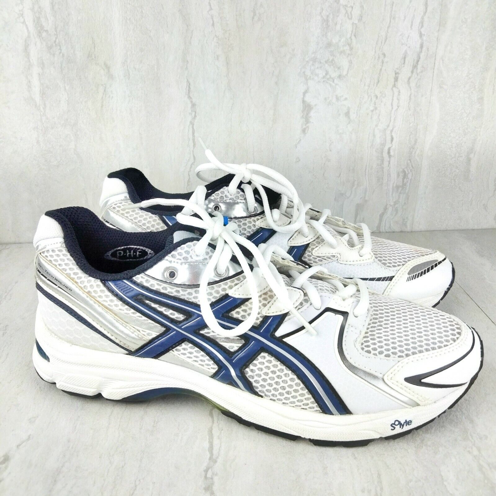 ASICS Men’s Gel-Tech Walker Neo Walking Shoe Size 7.5 White Silver Blue ...