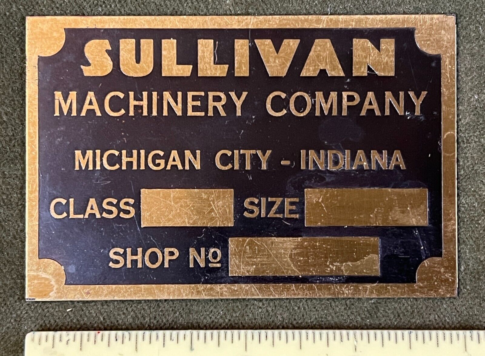 Vintage Sullivan Machinery Company Brass Plaque - 4\
