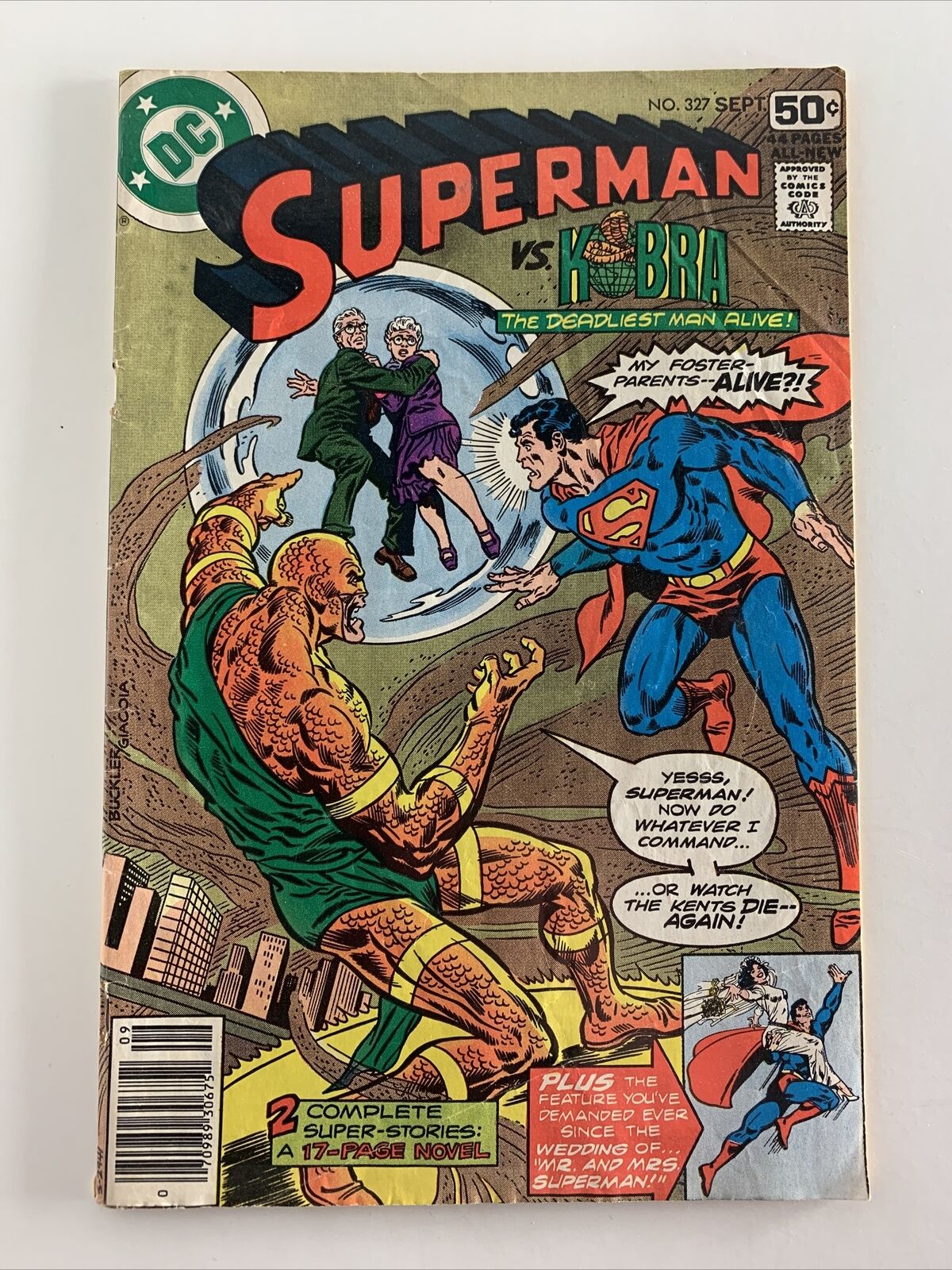 Superman #327 vs Kobra Deadliest Man Alive & Wedding 1978 DC Comic