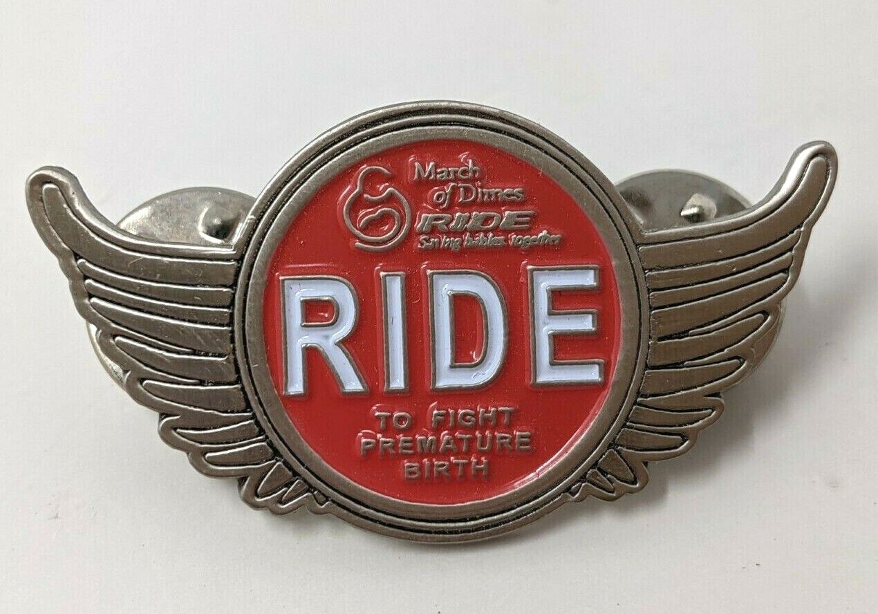 VTG March of Dimes Ride to Fight Premature Birth Motorcycle Event Lapel Pin HB21