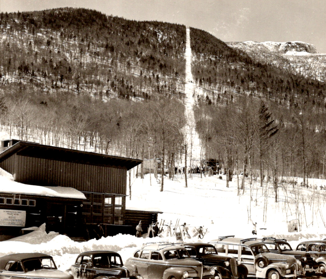 Vintage RPPC Mt. Mansfield Ski Lift Mountain Slope Skiing Stowe VT Postcard
