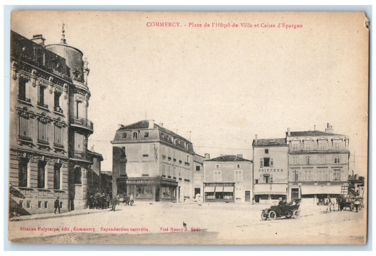 c1910 Commercy City Hall and Savings Bank Meuse Grand Est France Postcard