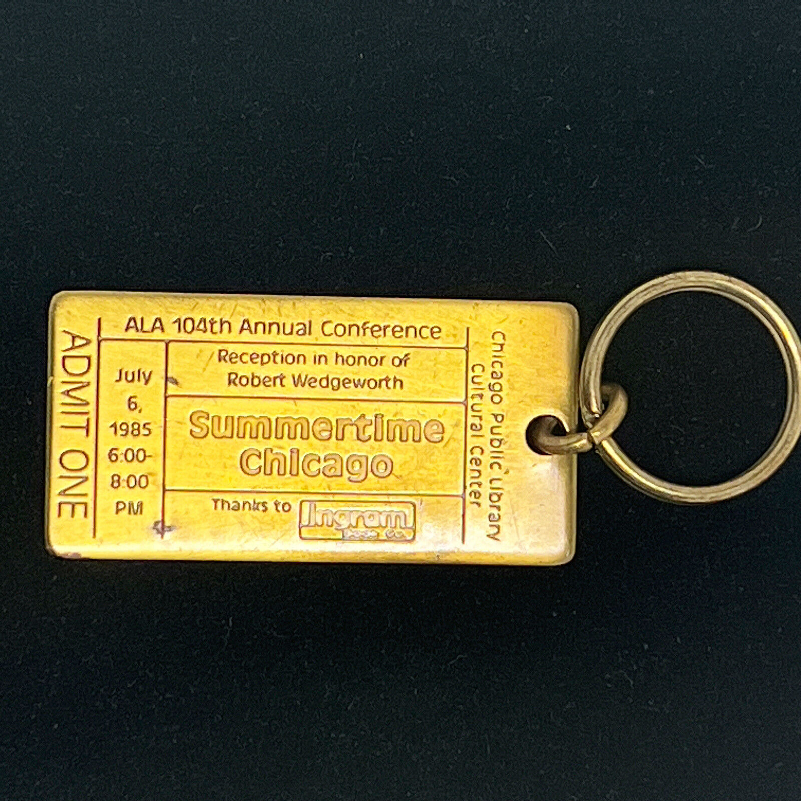 Vintage Summertime Chicago Public Library Cultural Center Keychain